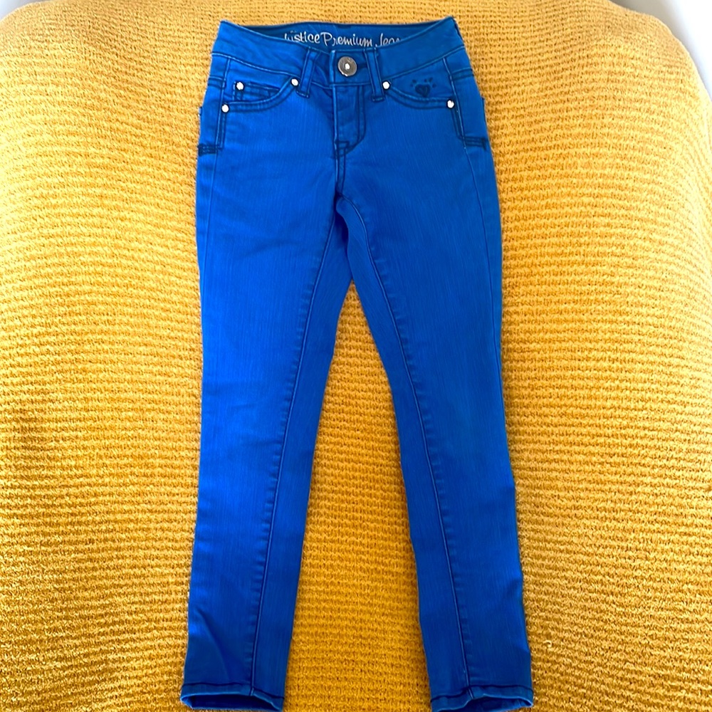 Electric blue Justice Premium Jeans girls size 7